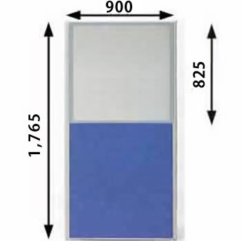 MPローパーテーション 高さ1765mm 幅900mm ブルー（上部半透明）