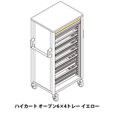 リレイト搬送ハイカート オープン6×4トレー イエロー