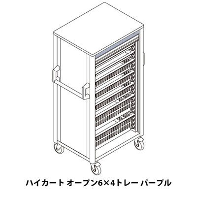 リレイト搬送ハイカート オープン6×4トレー パープル
