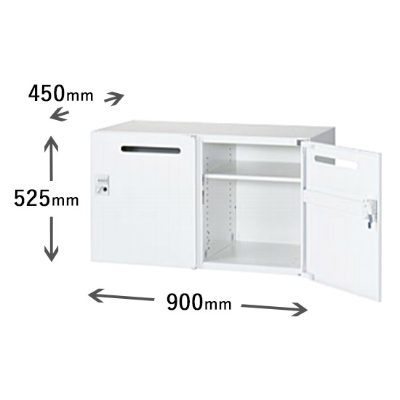 2列1段メールボックス ダイヤル錠 ホワイト
