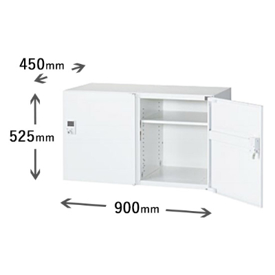 2列1段パーソナルボックス ボタン錠 ホワイト