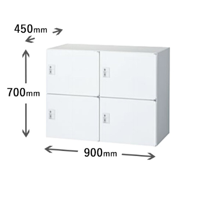 2列2段パーソナルボックス シリンダー錠 ホワイト