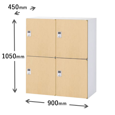 2列2段パーソナルボックス ボタン錠 ナチュラル木目
