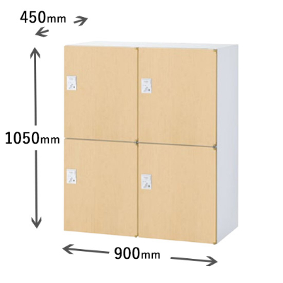 2列2段パーソナルボックス IC錠 ナチュラル木目