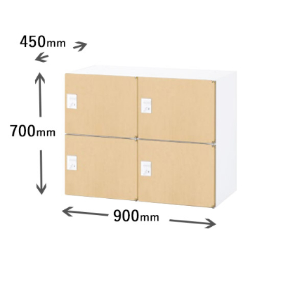 RW45-M407H-D2 2列2段パーソナルボックス ダイヤル錠 ナチュラル木目