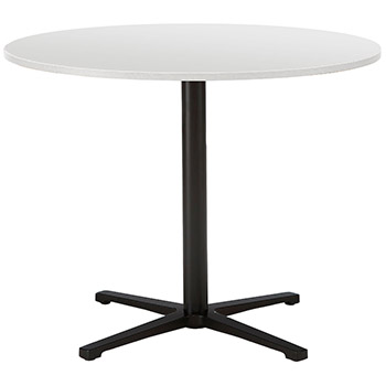 会議用テーブル 丸形 天板径900mm ブラックフレーム ホワイト