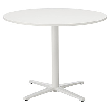 会議用テーブル 丸形 天板径900mm ホワイトフレーム ホワイト