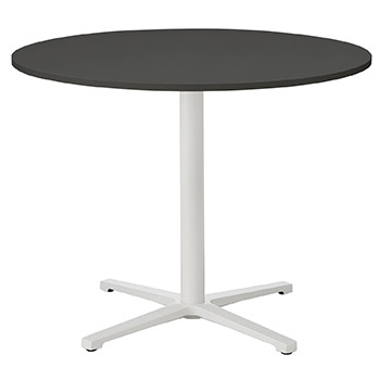 会議用テーブル 丸形 天板径900mm ホワイトフレーム ブラック