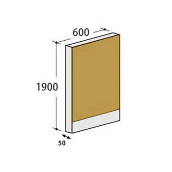 パーテーションLPX 高さ1900 幅600 マスタード