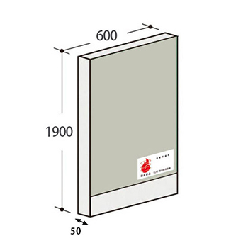 パーテーションLPX 高さ1900 幅600 防炎布張りタイプ ライトグレー