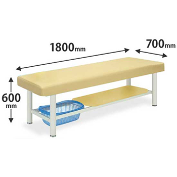 診察台カゴ付タイプ 幅1800奥行700高さ600 アイボリー