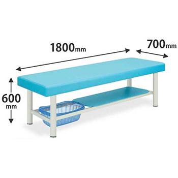 診察台カゴ付タイプ 幅1800奥行700高さ600 スカイブルー