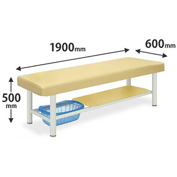 診察台カゴ付タイプ 幅1900奥行600高さ500 アイボリー