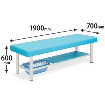 診察台カゴ付タイプ 幅1900奥行700高さ600 スカイブルー