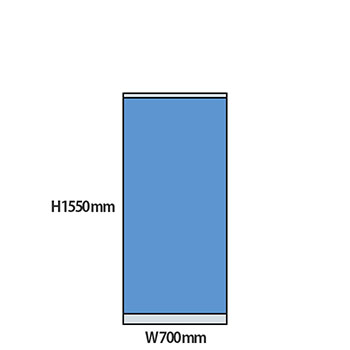 NP型パーティション 高さ1550 幅700 ライトブルー