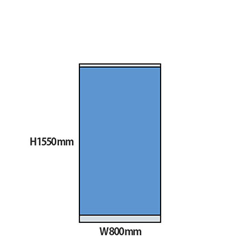 NP型パーティション 高さ1550 幅800 ライトブルー