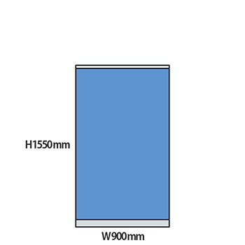 NP型パーティション 高さ1550 幅900 ライトブルー