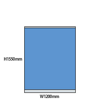 NP型パーティション 高さ1550 幅1200 ライトブルー