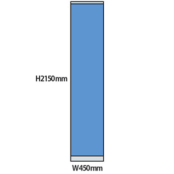 NP型パーティション 高さ2150 幅450 ライトブルー