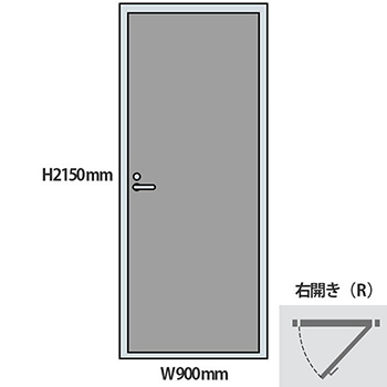 NP型パーティションドアパネル 右開き 高さ2150 幅900 グレー