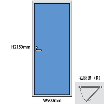 NP型パーティションドアパネル 右開き 高さ2150 幅900 ライトブルー