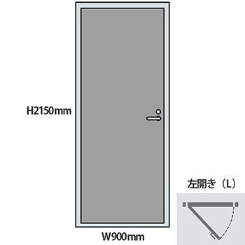 NP型パーティションドアパネル 左開き 高さ2150 幅900 グレー