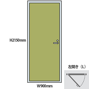 NP型パーティションドアパネル 左開き 高さ2150 幅900 ライトグリーン