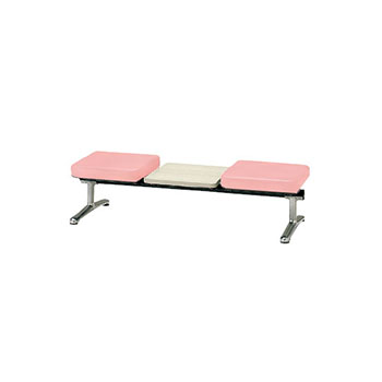 ロビーチェア シリーズ136 2人掛け テーブル付き ピンク