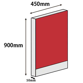 パーテーションLPX 高さ900 幅450 レッド