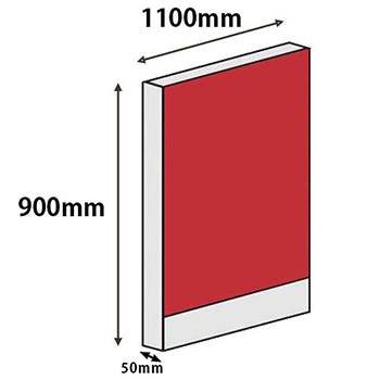 パーテーションLPX 高さ900 幅1100 レッド