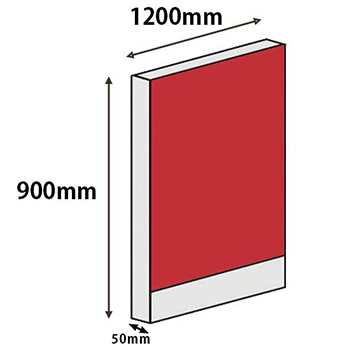 パーテーションLPX 高さ900 幅1200 レッド