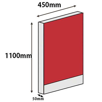 パーテーションLPX 高さ1100 幅450 レッド