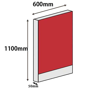 パーテーションLPX 高さ1100 幅600 レッド