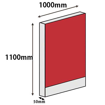 パーテーションLPX 高さ1100 幅1000 レッド