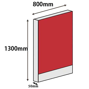 パーテーションLPX 高さ1300 幅800 レッド