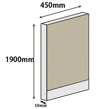 パーテーションLPX 高さ1900 幅450 ベージュ