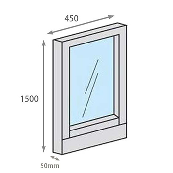 パーテーションLPX 全面透明ガラスパネル 高さ1500 幅450