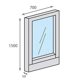 パーテーションLPX 全面透明ガラスパネル 高さ1500 幅700