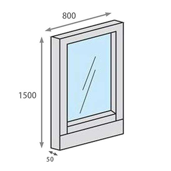 パーテーションLPX 全面透明ガラスパネル 高さ1500 幅800