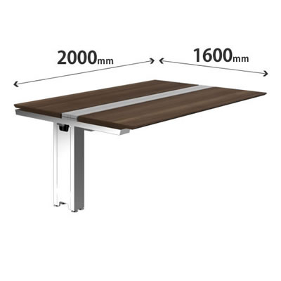 プリシード ユニットデスク 連結型 幅2000×奥行1600mm プライズウッドダーク ポリッシュ脚