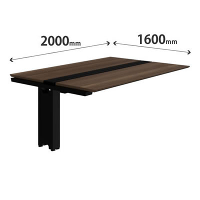 プリシード ユニットデスク 連結型 幅2000×奥行1600mm プライズウッドダーク ブラック脚