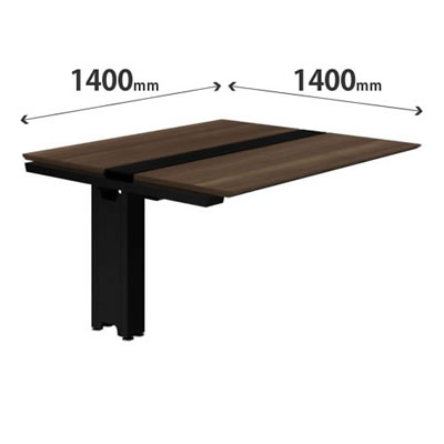 プリシード ユニットデスク 連結型 幅1400×奥行1400mm プライズウッドダーク ブラック脚