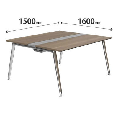 プリシード ユニットデスク 基本型 幅1500×奥行1600mm プライズウッドミディアム ポリッシュ脚