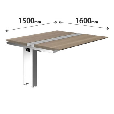 プリシード ユニットデスク 連結型 幅1500×奥行1600mm プライズウッドミディアム ポリッシュ脚