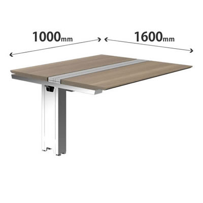 プリシード ユニットデスク 連結型 幅1000×奥行1600mm プライズウッドミディアム ポリッシュ脚