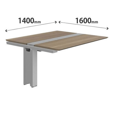 プリシード ユニットデスク 連結型 幅1400×奥行1600mm プライズウッドミディアム シルバー脚