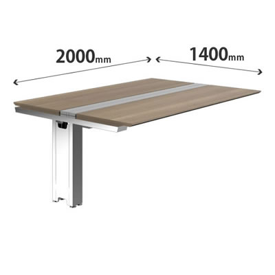 3A21FD-MBD2 プリシード ユニットデスク 連結型 幅2000×奥行1400mm プライズウッドミディアム ポリッシュ脚