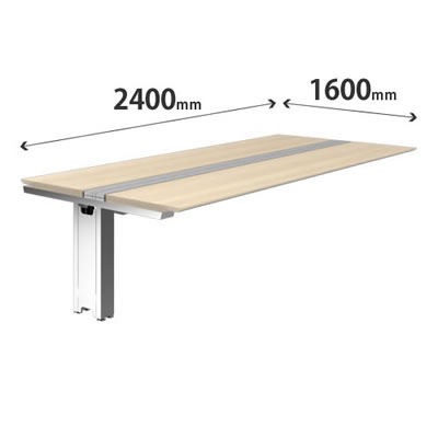 プリシード ユニットデスク 連結型 幅2400×奥行1600mm プライズウッドライト ポリッシュ脚