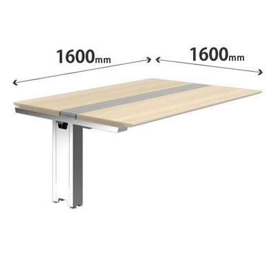 プリシード ユニットデスク 連結型 幅1600×奥行1600mm プライズウッドライト ポリッシュ脚
