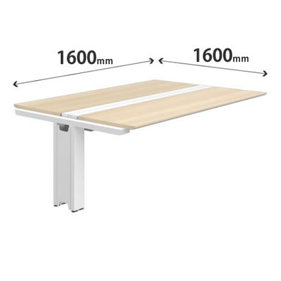 プリシード ユニットデスク 連結型 幅1600×奥行1600mm プライズウッドライト ホワイト脚